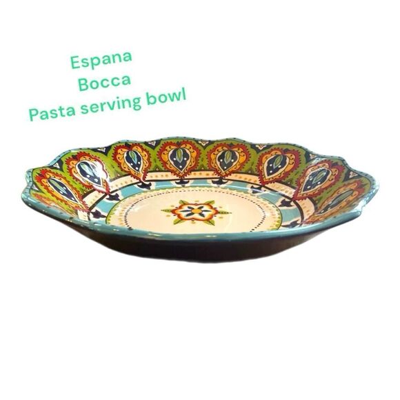 ESPAÑA Lifestyle Ceramic Serving Bowl 14" Bocca pasta serving dish excellent - Picture 2 of 9